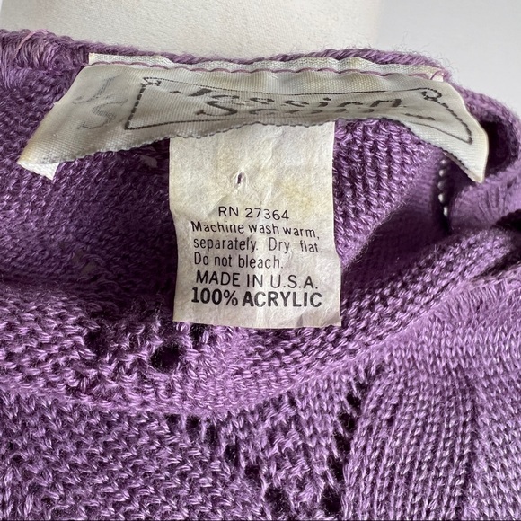 80s Purple Short Sleeve Knit Top - Picture 15 of 15